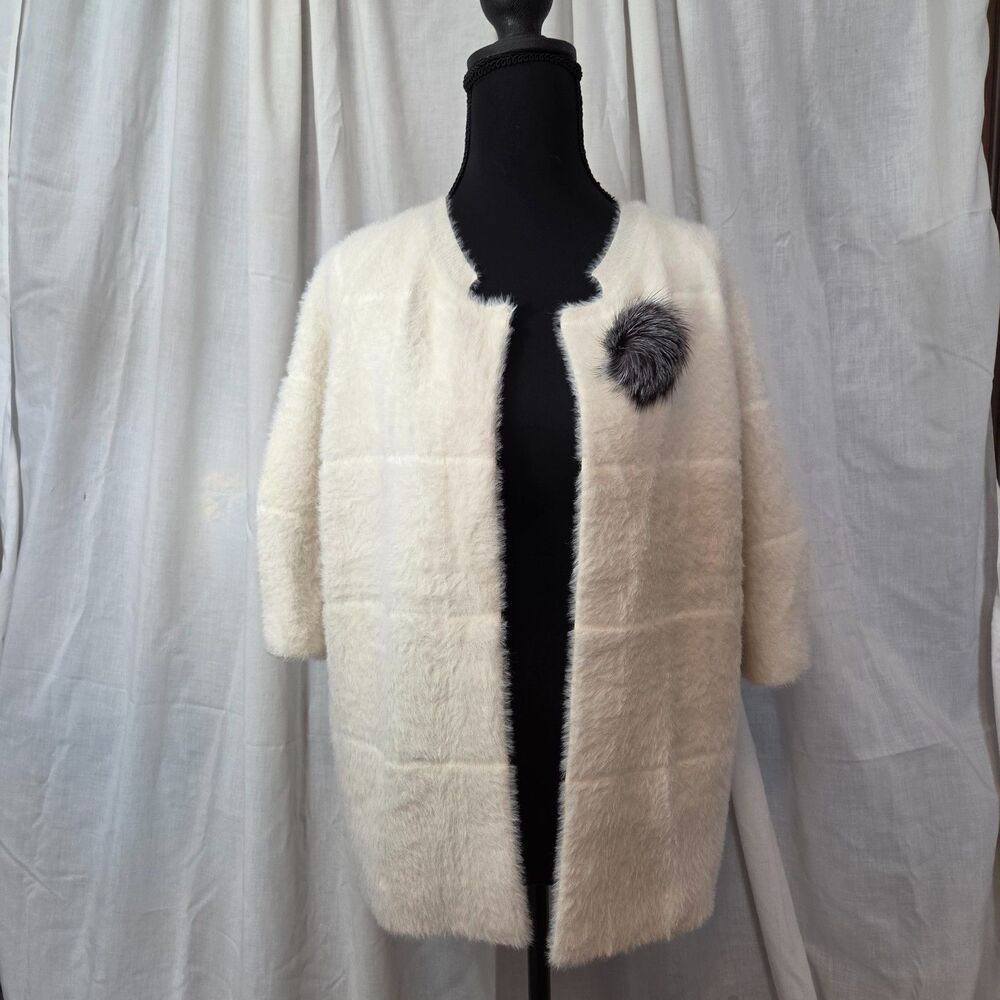 Joh Apparel "Serenity" Cream Brushed Knit Oversized Retro Cardigan Women's XS-M
